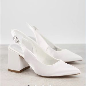 ASOS DESIGN Sammy slingback mid heels in IVORY size 9 New
